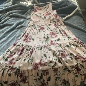 Pink floral loose dress
